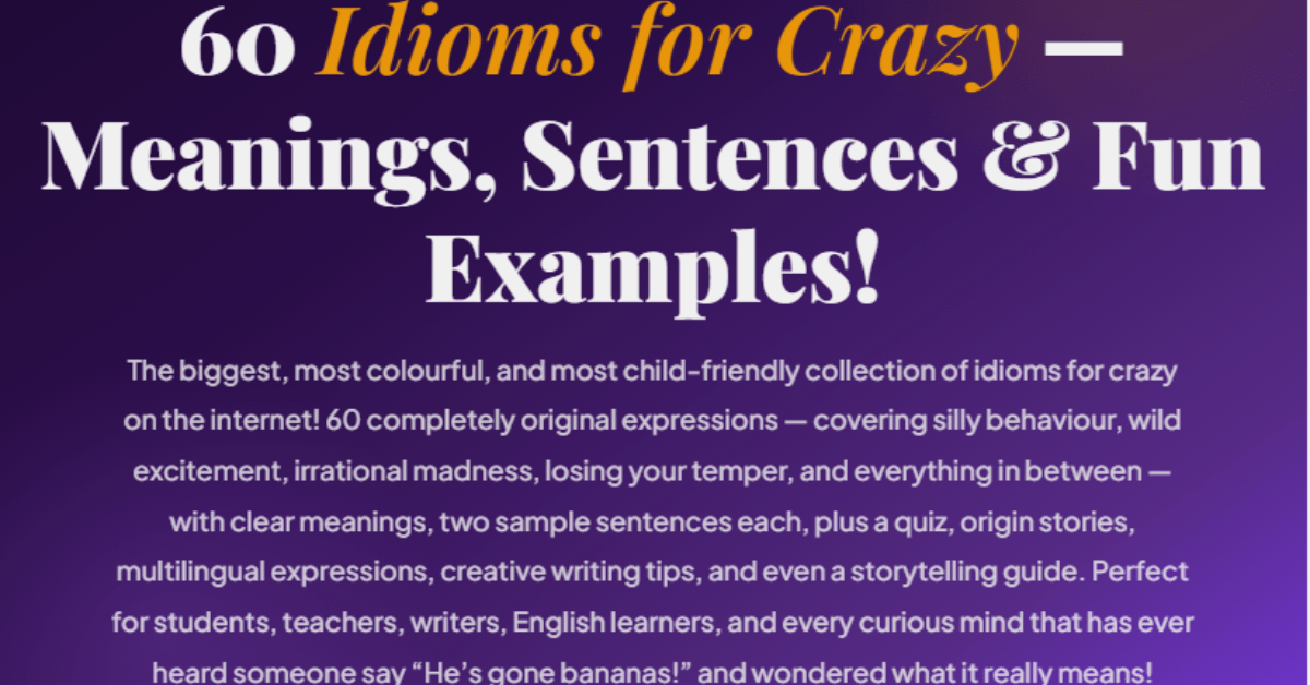 idioms for a crazy