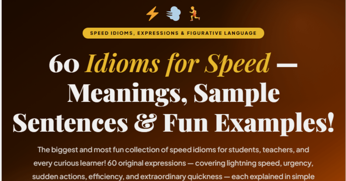idioms for speed